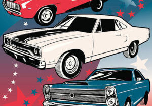 Illustrations from photos I took at a local car show. Photos were traced by hand so the artwork is very clean with minimal points.
